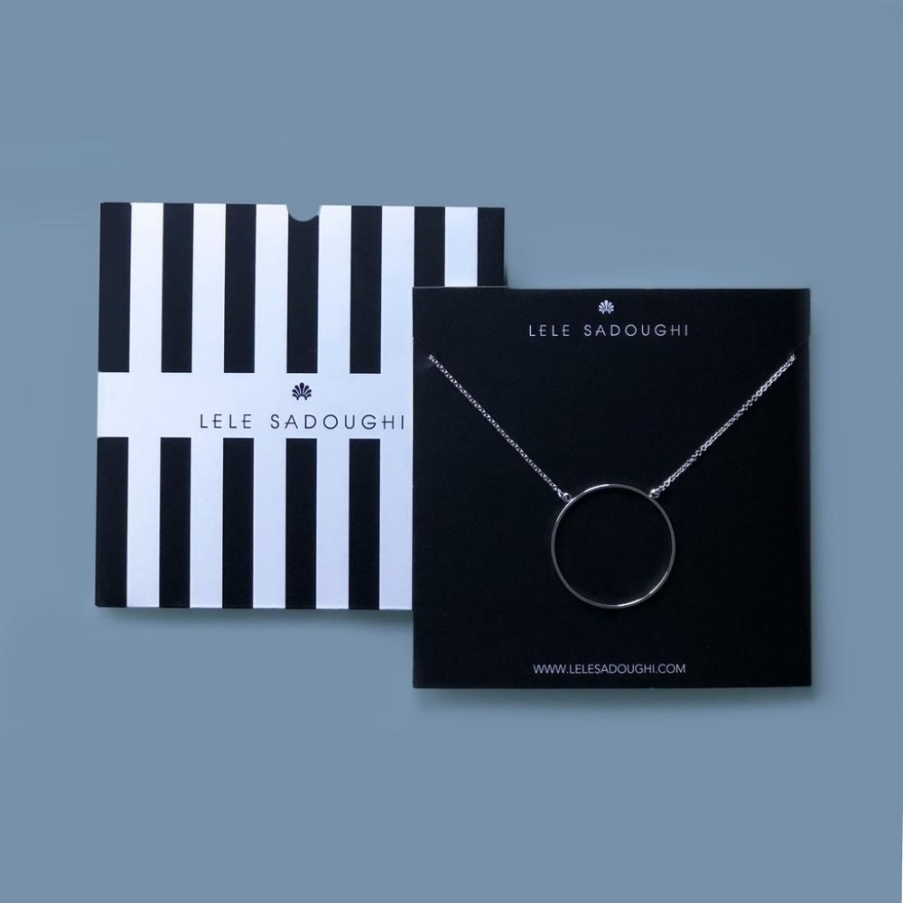 New Lele Sadoughi Silver Circle Necklace